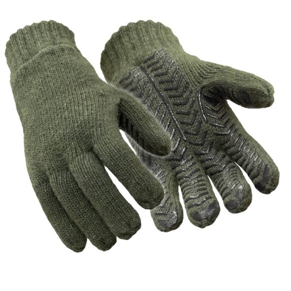 RefrigiWear Men’s Insulated Green Wool Grip Gloves - Size XL - Picture 1 of 3